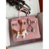 Hermes Birkin 25 Retourne Handmade Bag In Rose Sakura Epsom Calfskin - Image 4