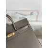 Hermes Birkin 25 Sellier Handmade Bag In Etain Epsom Calfskin - Image 6