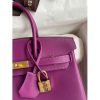 Hermes Birkin 25 Retourne Handmade Bag In Anemone Swift Calfskin - Image 4