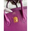 Hermes Birkin 25 Retourne Handmade Bag In Anemone Swift Calfskin - Image 3