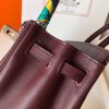 Hermes Birkin 25 Handmade Bag In Burgundy Swift Leather - Image 4
