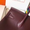 Hermes Birkin 25 Handmade Bag In Burgundy Swift Leather - Image 5
