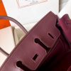 Hermes Birkin 25 Handmade Bag In Burgundy Swift Leather - Image 8