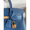 Hermes Birkin 25 Retourne Handmade Bag In Nata Swift Calfskin - Image 4