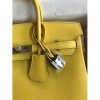 Hermes Birkin 25 Retourne Handmade Bag In Lime Swift Calfskin - Image 4