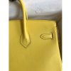 Hermes Birkin 25 Retourne Handmade Bag In Lime Swift Calfskin - Image 5