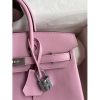 Hermes Birkin 25 Retourne Handmade Bag In Mauve Sylvestre Swift Calfskin - Image 4