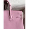 Hermes Birkin 25 Retourne Handmade Bag In Mauve Sylvestre Swift Calfskin - Image 5