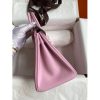 Hermes Birkin 25 Retourne Handmade Bag In Mauve Sylvestre Swift Calfskin - Image 6