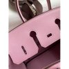 Hermes Birkin 25 Retourne Handmade Bag In Mauve Sylvestre Swift Calfskin - Image 9