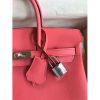 Hermes Birkin 25 Retourne Handmade Bag In Rose Lipstick Swift Calfskin - Image 4