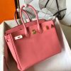 Hermes Birkin 25 Handmade Bag In Rose Lipstick Swift Leather - Image 2