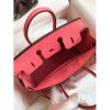 Hermes Birkin 25 Retourne Handmade Bag In Rose Lipstick Swift Calfskin - Image 7