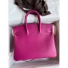 Hermes Birkin 25 Retourne Handmade Bag In Rose Purple Swift Calfskin - Image 2
