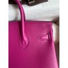 Hermes Birkin 25 Retourne Handmade Bag In Rose Purple Swift Calfskin - Image 5