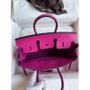 Hermes Birkin 25 Retourne Handmade Bag In Rose Purple Swift Calfskin - Image 7