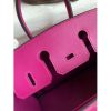 Hermes Birkin 25 Retourne Handmade Bag In Rose Purple Swift Calfskin - Image 8