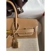 Hermes Birkin 25 Handmade Bag In Toile & Chai Epsom Leather - Image 3