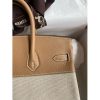 Hermes Birkin 25 Handmade Bag In Toile & Chai Epsom Leather - Image 4