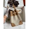 Hermes Birkin 25 Handmade Bag In Toile & Chai Epsom Leather - Image 5