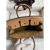 Hermes Birkin 25 Handmade Bag In Toile & Chai Epsom Leather - Image 7