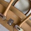 Hermes Birkin 25 Handmade Bag In Toile & Biscuit Swift Leather - Image 6