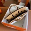 Hermes Birkin 25 Handmade Bag In Toile & Biscuit Swift Leather - Image 8