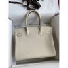Hermes Birkin 35CM Retourne Handmade Bag In Craie Clemence Leather - Image 2