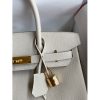 Hermes Birkin 35CM Retourne Handmade Bag In Craie Clemence Leather - Image 3