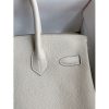 Hermes Birkin 35CM Retourne Handmade Bag In Craie Clemence Leather - Image 4