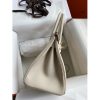 Hermes Birkin 35CM Retourne Handmade Bag In Craie Clemence Leather - Image 6
