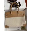 Hermes Birkin 30 Handmade Bag In Toile & Chai Epsom Leather - Image 2