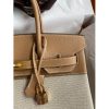 Hermes Birkin 30 Handmade Bag In Toile & Chai Epsom Leather - Image 3