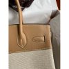 Hermes Birkin 30 Handmade Bag In Toile & Chai Epsom Leather - Image 4