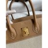 Hermes Birkin 30 Handmade Bag In Toile & Chai Epsom Leather - Image 6