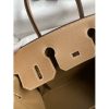 Hermes Birkin 30 Handmade Bag In Toile & Chai Epsom Leather - Image 8