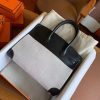 Hermes Birkin 30 Handmade Bag In Toile & Black Swift Leather - Image 2