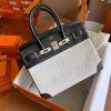 Hermes Birkin 30 Handmade Bag In Toile & Black Swift Leather - Image 5