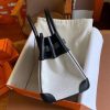 Hermes Birkin 30 Handmade Bag In Toile & Black Swift Leather - Image 8