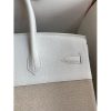 Hermes Birkin 35 Handmade Bag In Toile & White Clemence Leather - Image 4
