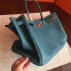 Hermes Birkin 40 Handmade Bag In Blue Jean Clemence Leather - Image 7