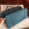 Hermes Birkin 40 Handmade Bag In Blue Jean Clemence Leather - Image 8