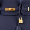 Hermes Navy Blue Clemence Birkin 40cm Handmade Bag - Image 8