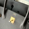 Hermes Birkin 40 Retourne Handmade Bag In Etain Clemence Leather - Image 3