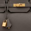 Hermes Birkin 40 Retourne Handmade Bag In Etain Clemence Leather - Image 4