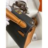 Hermes Kelly Mini II Sellier Bicolor Handmade Bag in Black and Gold Epsom Calfskin - Image 7
