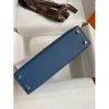 Hermes Kelly Mini II Sellier Handmade Bag In Blue Agate Epsom Calfskin - Image 4