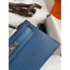 Hermes Kelly Mini II Sellier Handmade Bag In Blue Agate Epsom Calfskin - Image 5
