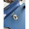 Hermes Kelly Mini II Sellier Handmade Bag In Blue Agate Epsom Calfskin - Image 3