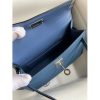 Hermes Kelly Mini II Sellier Handmade Bag In Blue Agate Epsom Calfskin - Image 7
